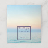 Sunset Skies Beach Ocean Wedding Table Plaatskaartje (Buitenkant ongevouwen)