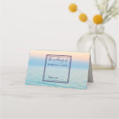 Sunset Skies Beach Ocean Wedding Table Plaatskaartje (Voorkant)