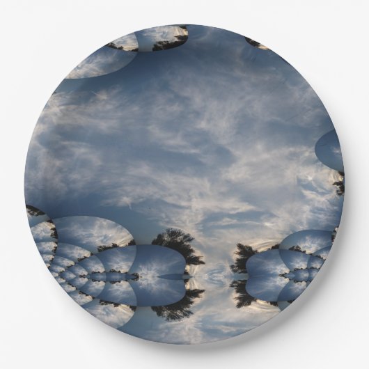 Sunset Skies Fractal Papieren Bordje (Voorkant)