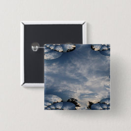 Sunset Skies Fractal Vierkante Button 5,1 Cm
