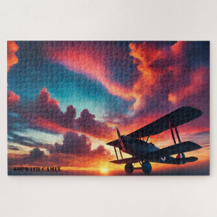 Sunset Skies: Sopwith Camel in Flight Legpuzzel