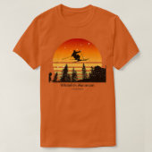 Sunset Skiing at Whitefish Mountain MT with skier T-shirt (Design voorkant)
