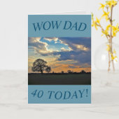 Sunset Sky 40th Birthday Kaart voor papa (Gele Bloem)