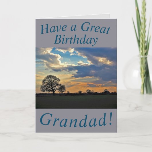 Sunset Sky and Tree Birthday Kaart for Grandad (Voorkant)