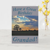 Sunset Sky and Tree Birthday Kaart for Grandad (Gele Bloem)