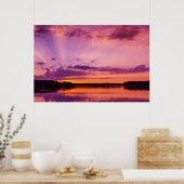 Sunset Sky Clouds Paarse Landscape Natuur Summer Poster (Keuken)