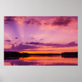 Sunset Sky Clouds Paarse Landscape Natuur Summer Poster (Voorkant)