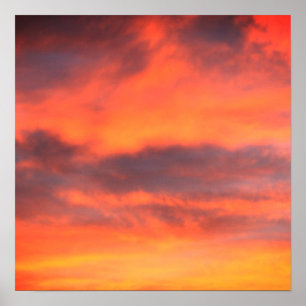 Sunset Sky Foto Afbeelding Landscape Oranje Colorf Poster