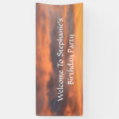 Sunset Sky Foto Birthday Party Custom Colorful Spandoek (Verticaal)