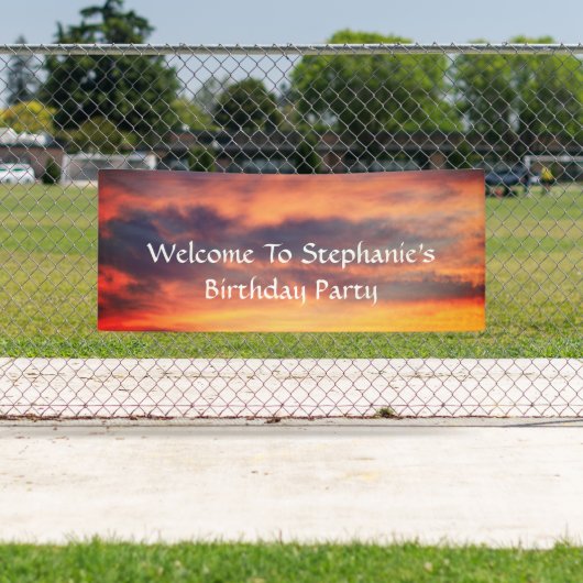 Sunset Sky Foto van Birthday Party Custom Artistic Spandoek (Insitu)