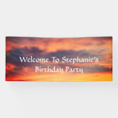 Sunset Sky Foto van Birthday Party Custom Artistic Spandoek (Horizontaal)