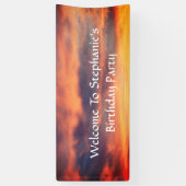 Sunset Sky Foto van Birthday Party Custom Artistic Spandoek (Verticaal)