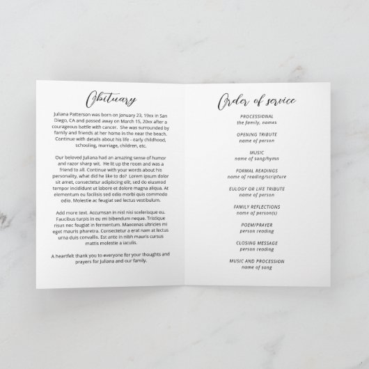 Sunset Sky Foto's Viering van het leven Begrafenis Programma (Binnen)