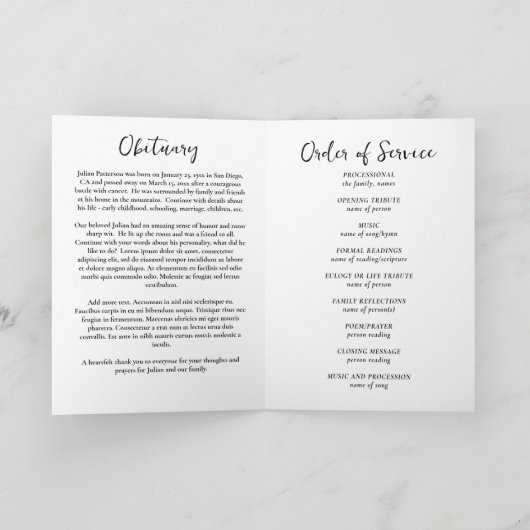 Sunset Sky Foto's Viering van het leven Begrafenis Programma (Binnen)