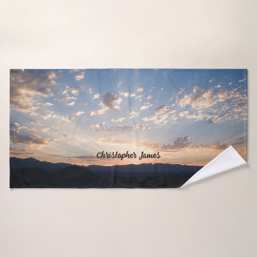 Sunset Sky gepersonaliseerd Badhanddoek (Badhanddoek)