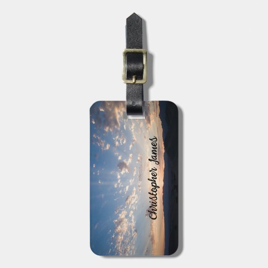 Sunset Sky gepersonaliseerd Bagagelabel (Voorkant verticaal)