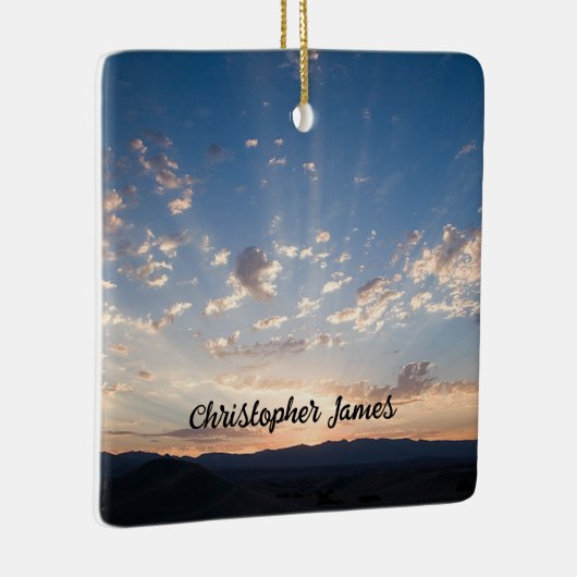 Sunset Sky gepersonaliseerd Keramisch Ornament (Rechts)