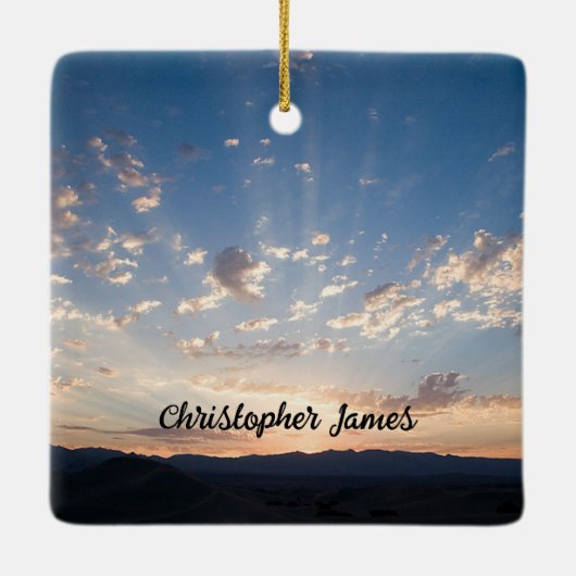 Sunset Sky gepersonaliseerd Keramisch Ornament (Achterkant)