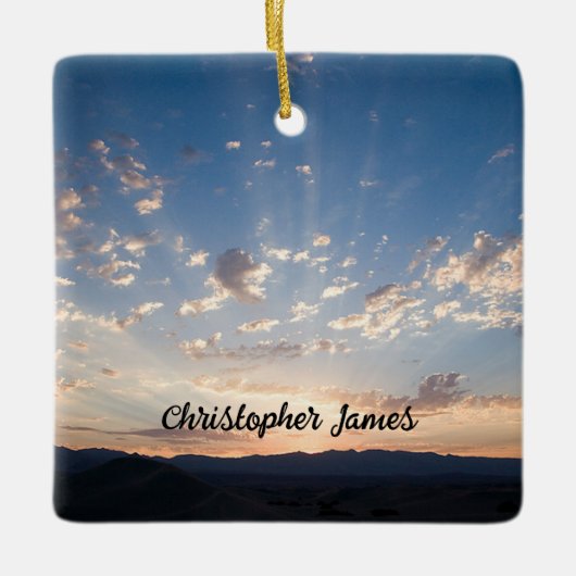 Sunset Sky gepersonaliseerd Keramisch Ornament (Voorkant)