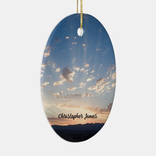 Sunset Sky gepersonaliseerd Keramisch Ornament (Rechts)