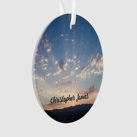 Sunset Sky gepersonaliseerd Ornament (voorkant)