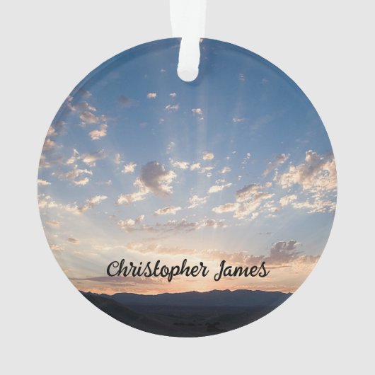Sunset Sky gepersonaliseerd Ornament (achterkant)