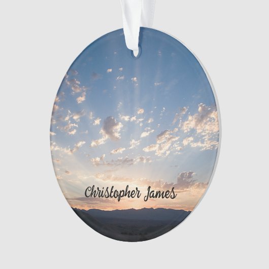 Sunset Sky gepersonaliseerd Ornament (voorkant)