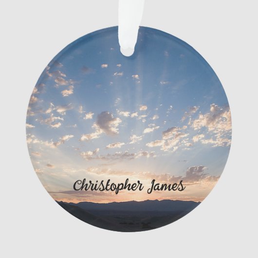 Sunset Sky gepersonaliseerd Ornament (voorkant)