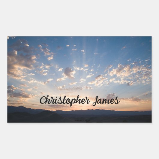 Sunset Sky gepersonaliseerd Rechthoekige Sticker (Voorkant)