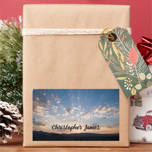 Sunset Sky gepersonaliseerd Rechthoekige Sticker (Feestdagen)