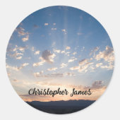 Sunset Sky gepersonaliseerd Ronde Sticker (Voorkant)