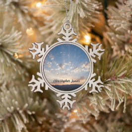Sunset Sky gepersonaliseerd Tin Sneeuwvlok Ornament