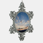 Sunset Sky gepersonaliseerd Tin Sneeuwvlok Ornament (Links)