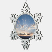 Sunset Sky gepersonaliseerd Tin Sneeuwvlok Ornament (Rechts)