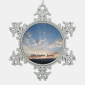 Sunset Sky gepersonaliseerd Tin Sneeuwvlok Ornament (Voorkant)