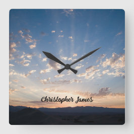 Sunset Sky gepersonaliseerd Vierkante Klok
