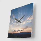 Sunset Sky gepersonaliseerd Vierkante Klok (Hoek)