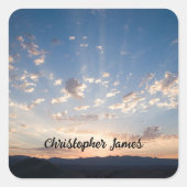 Sunset Sky gepersonaliseerd Vierkante Sticker (Voorkant)