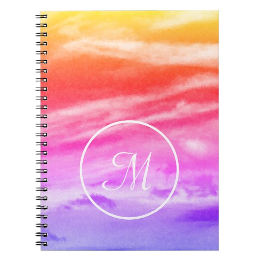 Sunset Sky Monogram Notitieboek (Voorkant)