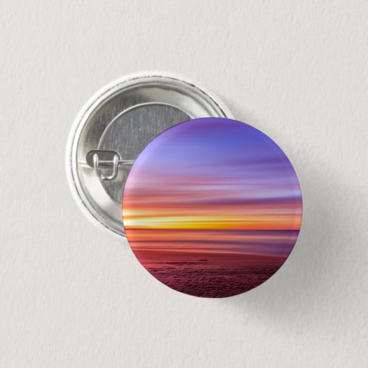 Sunset Sky over Beach en Zee Ronde Button 3,2 Cm (Voorkant /achterkant)