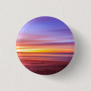 Sunset Sky over Beach en Zee Ronde Button 3,2 Cm