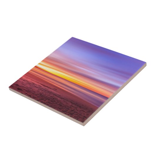 Sunset Sky over Beach en Zee Tegeltje (Zijkant)