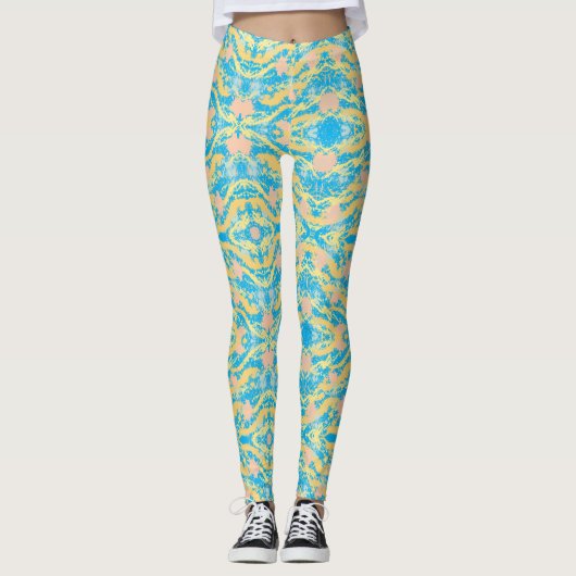 Sunset Sky Paint Splatter Leggings (Voorkant)