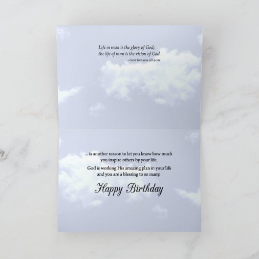 Sunset Sky Religieuze verjaardag Kaart (Binnen)