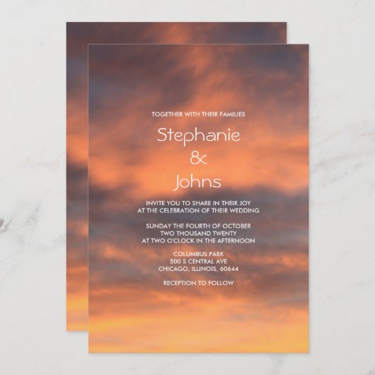 Sunset Sky Schilderachtig Bewolkt Sinaasappel Kleu Kaart (Voorkant / Achterkant)