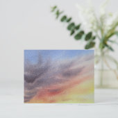 Sunset Sky Watercolor Painting Feestdagenkaart (Staand voorkant)