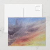 Sunset Sky Watercolor Painting Feestdagenkaart (Voorkant / Achterkant)