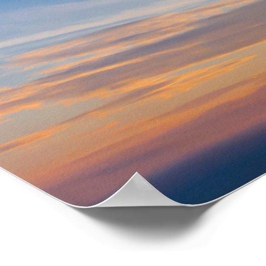 Sunset Sky Wolken Sinaasappel Blauw Poster (Hoek)