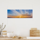 Sunset Sky Wolken Sinaasappel Blauw Poster (Keuken)