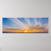 Sunset Sky Wolken Sinaasappel Blauw Poster (Voorkant)